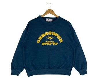 Vintage Crossover Sweatshirt All Print Spellout Crossover Im with Step Up Crewneck Jumper Pullover Crewneck Sweater