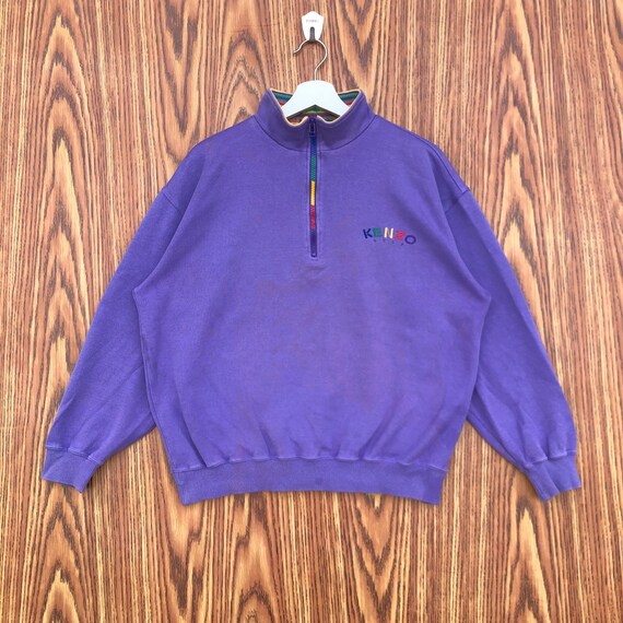 Vintage Kenzo Golf Half Zipper Sweatshirt Multi Colour Pullover