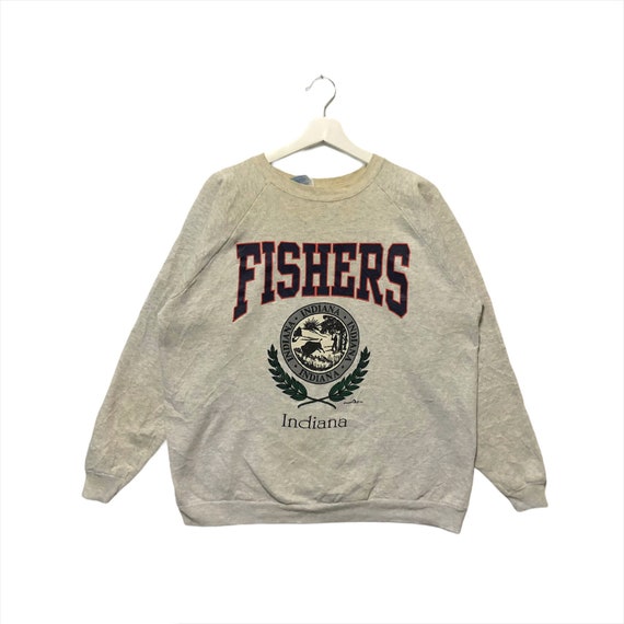 Vintage Fishers Indiana Crewneck Sweatshirt Jumper Pullover