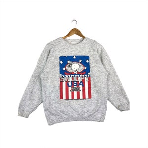 Vintage Snoopy Usa Sweatshirt Full Print Crewneck Jumper Pullover