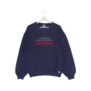Vintage California State University Fresno Sweatshirt Embroidery Spellout Crewneck Jumper Pullover