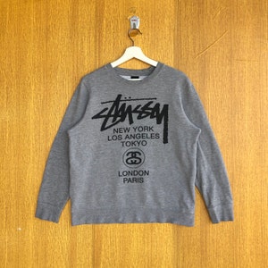 Vintage Stussy Streetwear Brand Sweatshirt Japanese Brand Spellout Big Logo Jumper Pullover Sweater