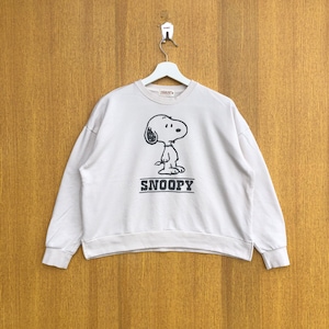 The Peanuts Crop Top Sweatshirt Big Logo Snoopy Cartoon Characters Crewneck Jumper Pullover Sweater