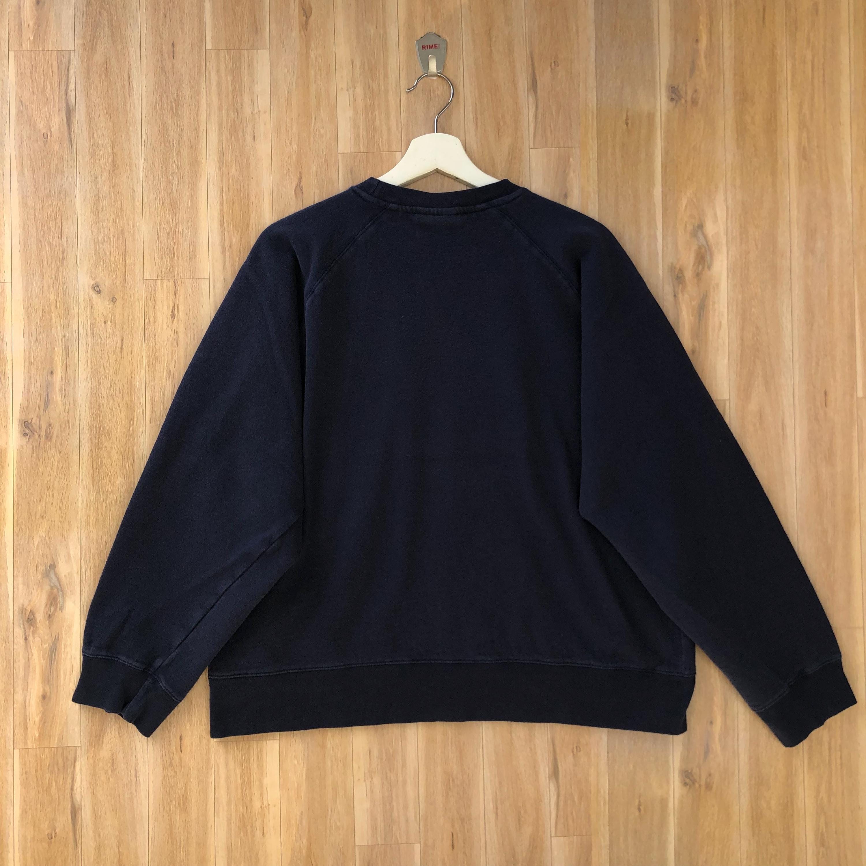 Vintage Navy Embroidered Spellout Pullover Sweatshirt - Etsy