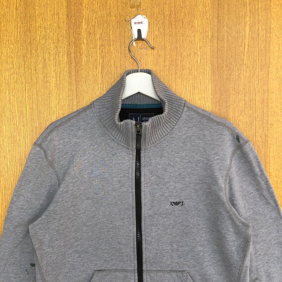 Vintage Armani Jeans Sweater Full Zipper Sweatshirt Embroidery