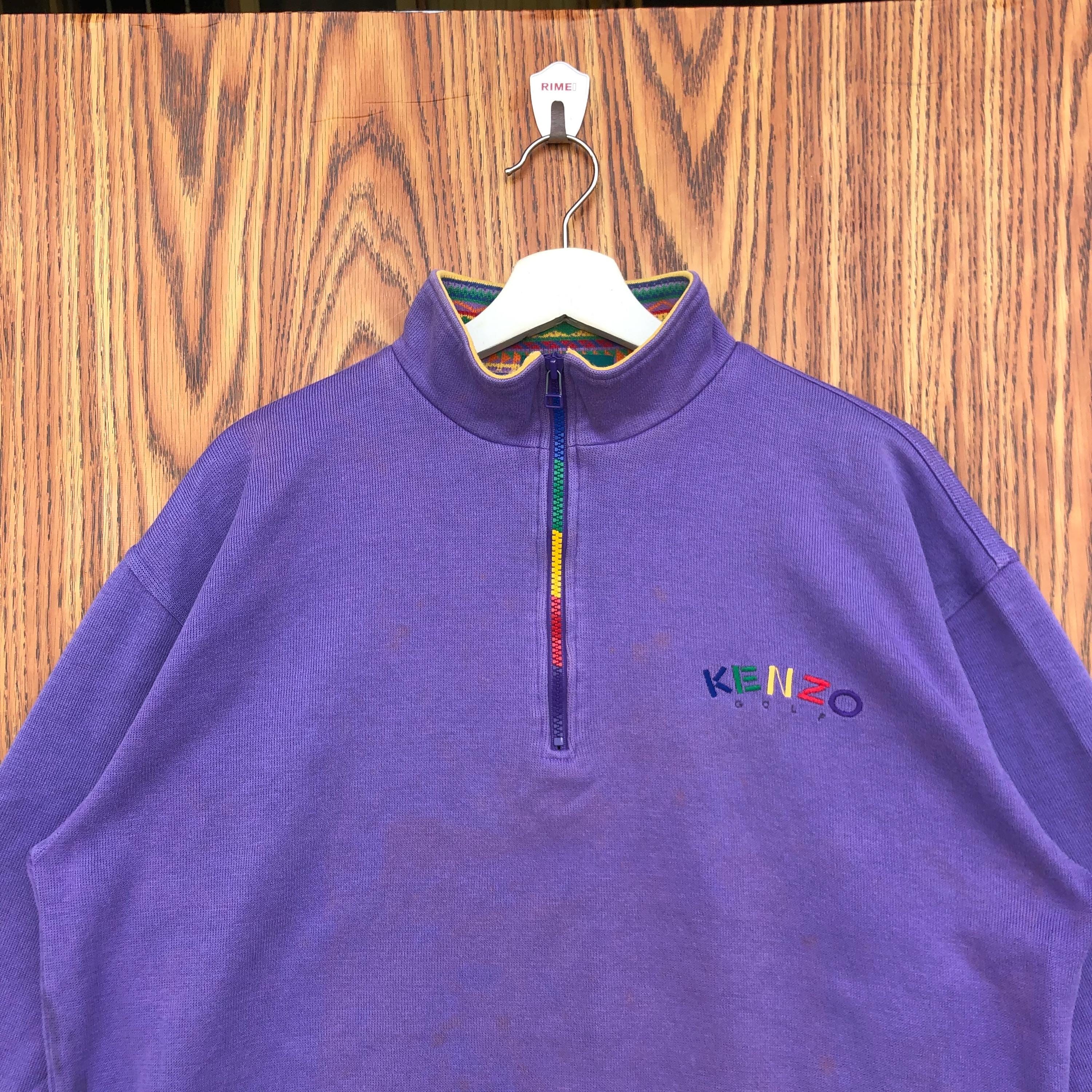 Vintage Kenzo Golf Half Zipper Sweatshirt Multi Colour Pullover