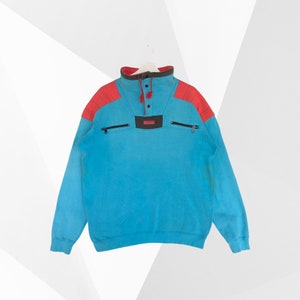 Vintage Columbia Sweatshirt Half Button Jumper Pullover Sweater