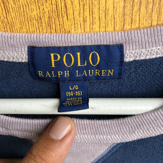 Vintage Polo Ralph Lauren Boys Sweatshirt Embroidered Spellout Big 