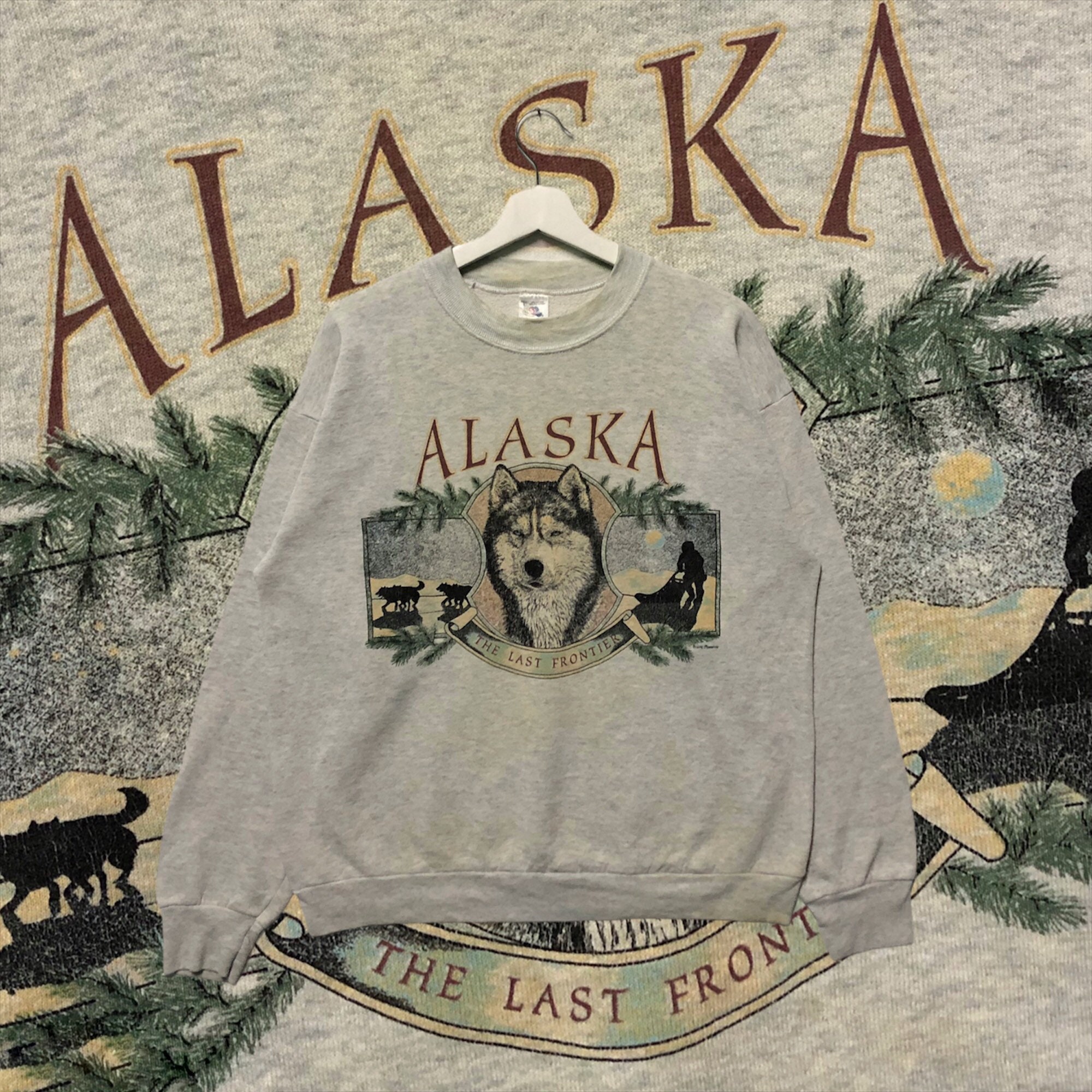 Vintage Rare Alaska Sweatshirt Printed Alaska the Last Frontier Jumper ...