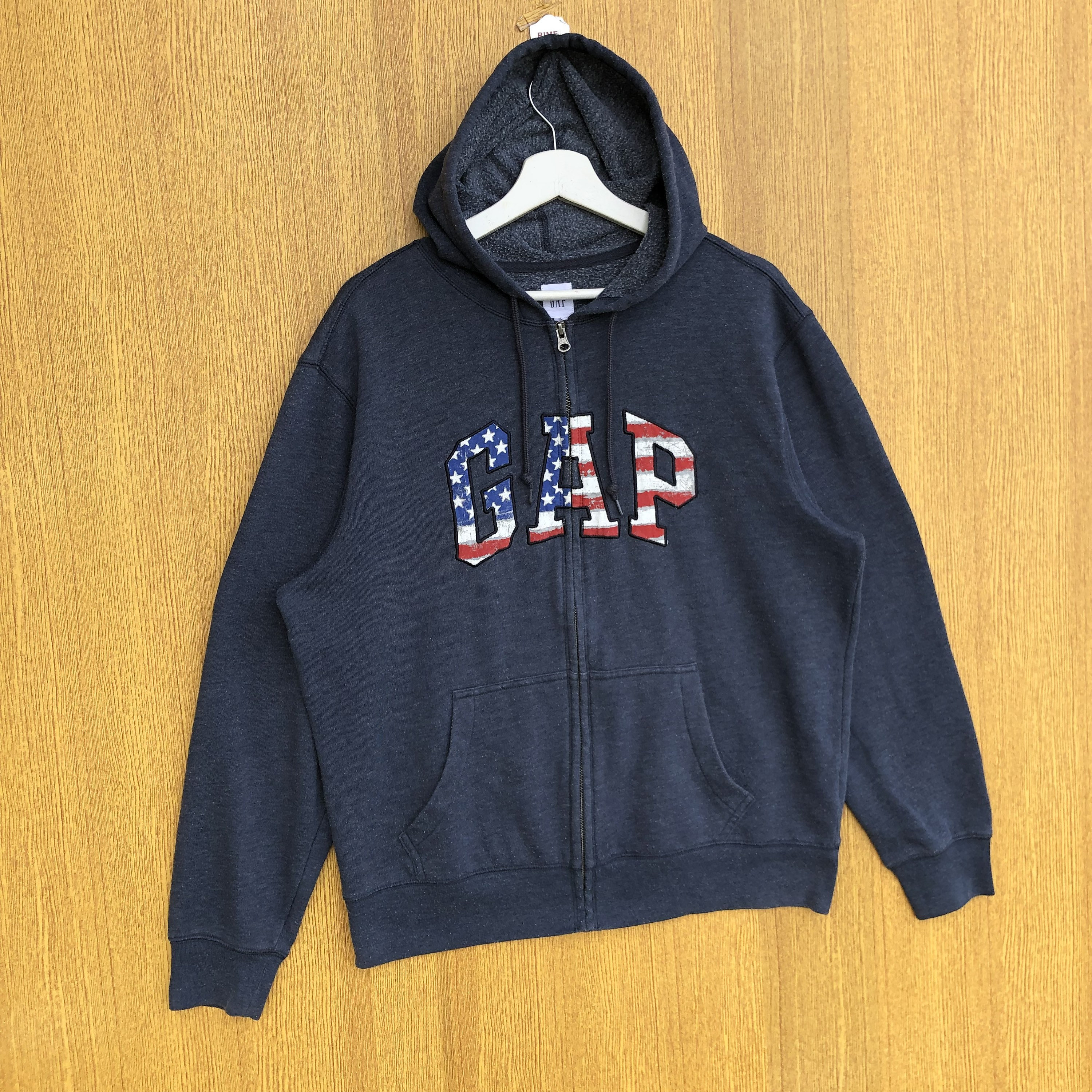 GAP Hoodie Embroidered Gap United States Flag Sweatshirt Crewneck
