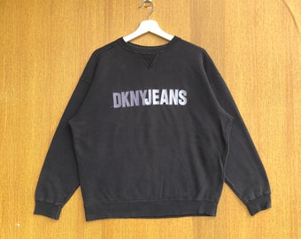 Vintage DKNY Jeans Usa Sweatshirt Embroidered Spellout Crewneck Jumper Pullover Sweater