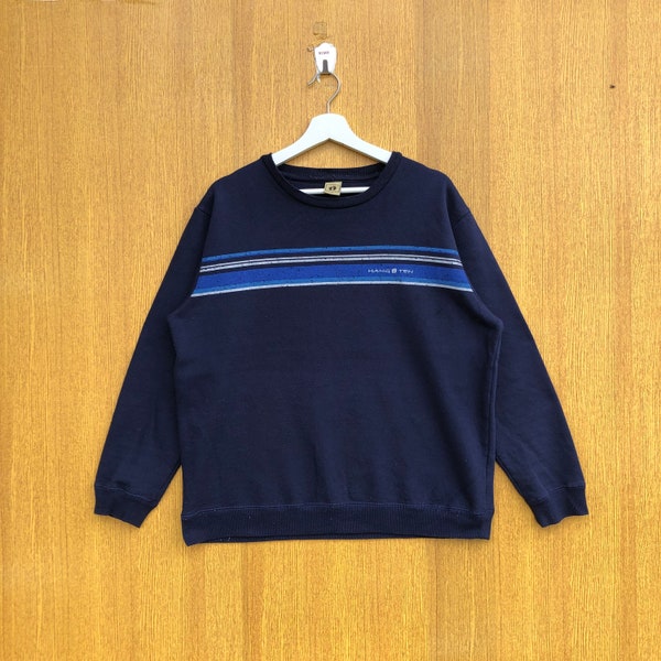 Rare Hang Ten Sweatshirt Blue Color Small Logo Crewneck Jumper Pullover