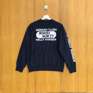 Vintage Helly Hansen Sweatshirt Spellout Small Logo Crewneck Jumper Pullover Sweater