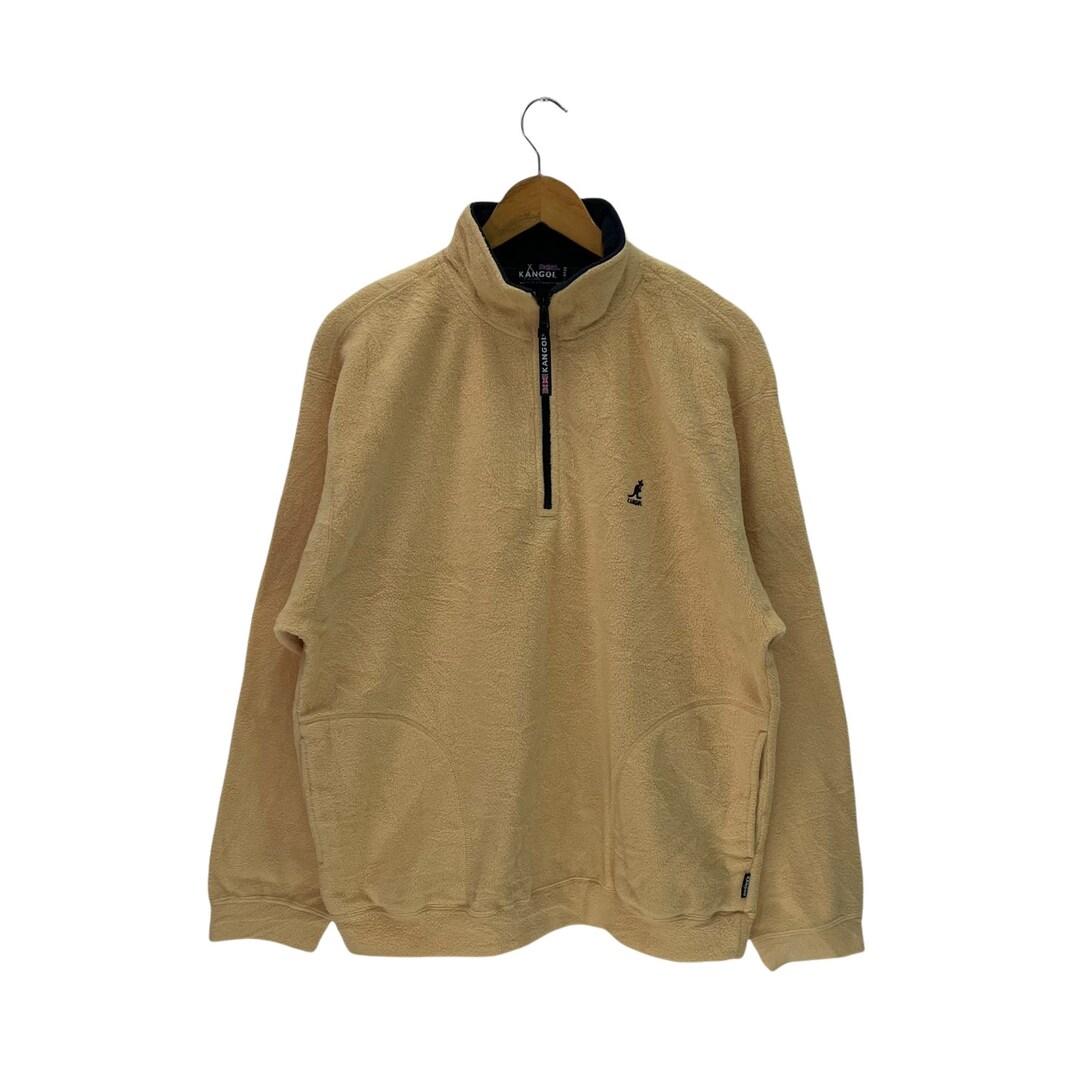 Rare Kangol England Fleece Half Zip Crewneck Jumper Pullover