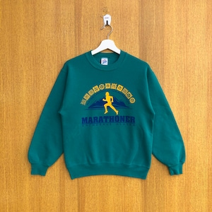 Vintage Marathoner Anchorage Alaska Sweatshirt Spellout Big Logo Crewneck Jumper Pullover Sweater