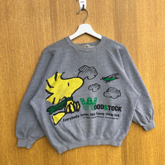 80〜90s PEANUTS WOODSTOCK vintage スウェット Vintage Peanuts Woodstock Crop Top Sweatshirt Snoopy Cartoon
