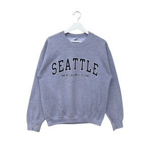 Rare Design Seattle Washington Sweatshirts Spellout Crewneck Jumper Pullover Sweater