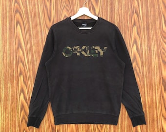 Vintage Oakley Black Full Zip Hoodie Sweater Small Logo Pullover