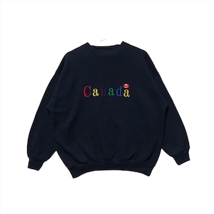 Vintage Canada Sweatshirt Embroidery Canada Multicolor Crewneck Jumper Pullover