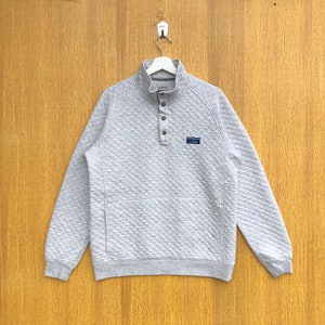 Vintage L.L. Bean Sweathirt cotton Snap-T Pullover Half Button Jumper Sweater
