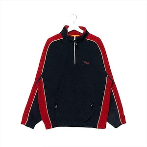 Vintage Fila Fleece Half Zipper Embroidery Fila Small Logo Sweater Jumper Pullover