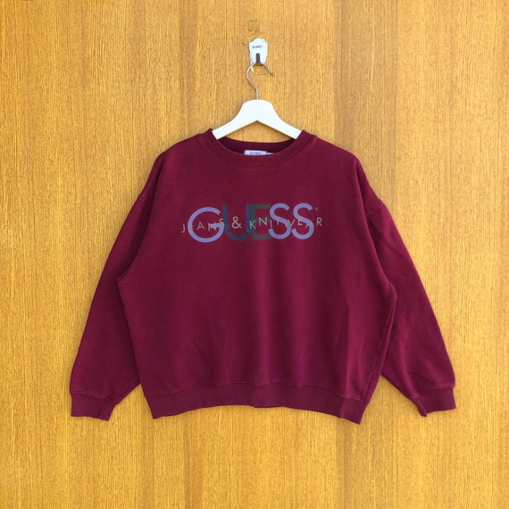 Vintage Guess Jeans Knitwear Sweatshirt Spellout Crewneck Jumper Pullover Sweater Etsy