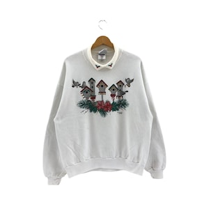 Vintage Birds By Morning Sun Sweatshirt Crewneck Jumper Pullover Sweater