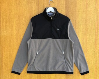 Vintage Nike Fleece Sweater Full Zipper Embroidery Small Logo Sweatshirt Jumper Pullover