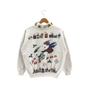 Vintage Polar Bear Sky Christmas Days Sweatshirt Crewneck Jumper Pullover Sweater