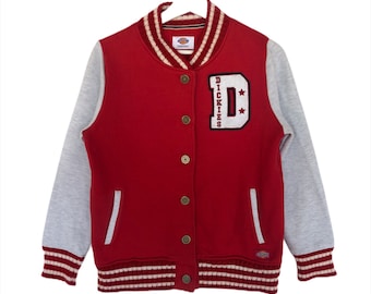 Vintage Dickies Varsity Embroidery Jacket Bomber Sweatshirt Pullover Jumper