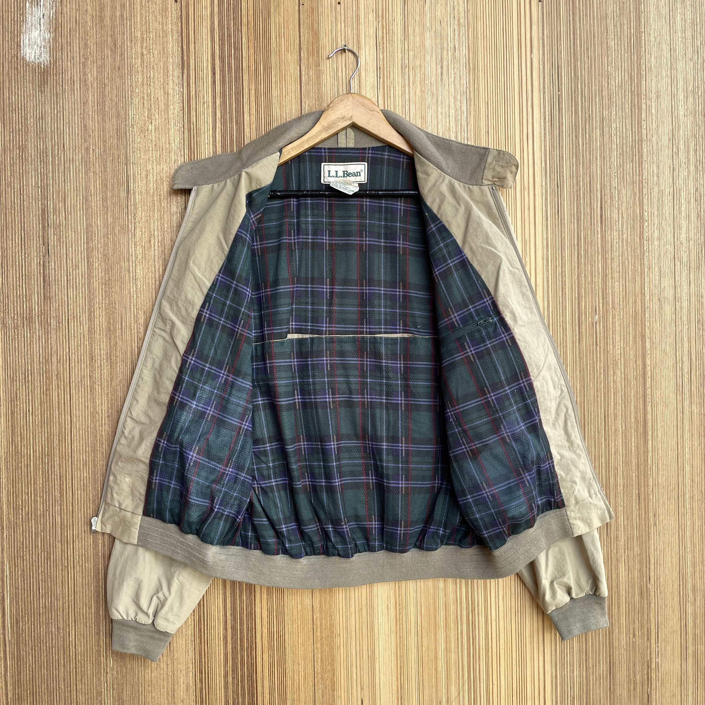 希少 70~80s L.L.Bean Harrington Jacket L Vintage LL Bean Harrington Jacket Full Zipper Sweater Jumper