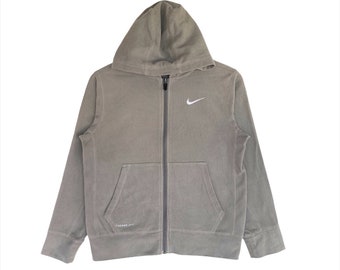Vintage Rare Nike Fleece Embroidery Swoosh Full Zip  Small Logo Sweatshirt Jumper Pullover Sweater