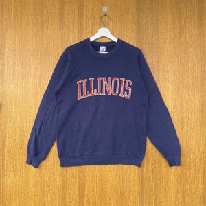 Vintage University Of Illinois Sweatshirt Spellout Crewneck Jumper Pullover Sweater