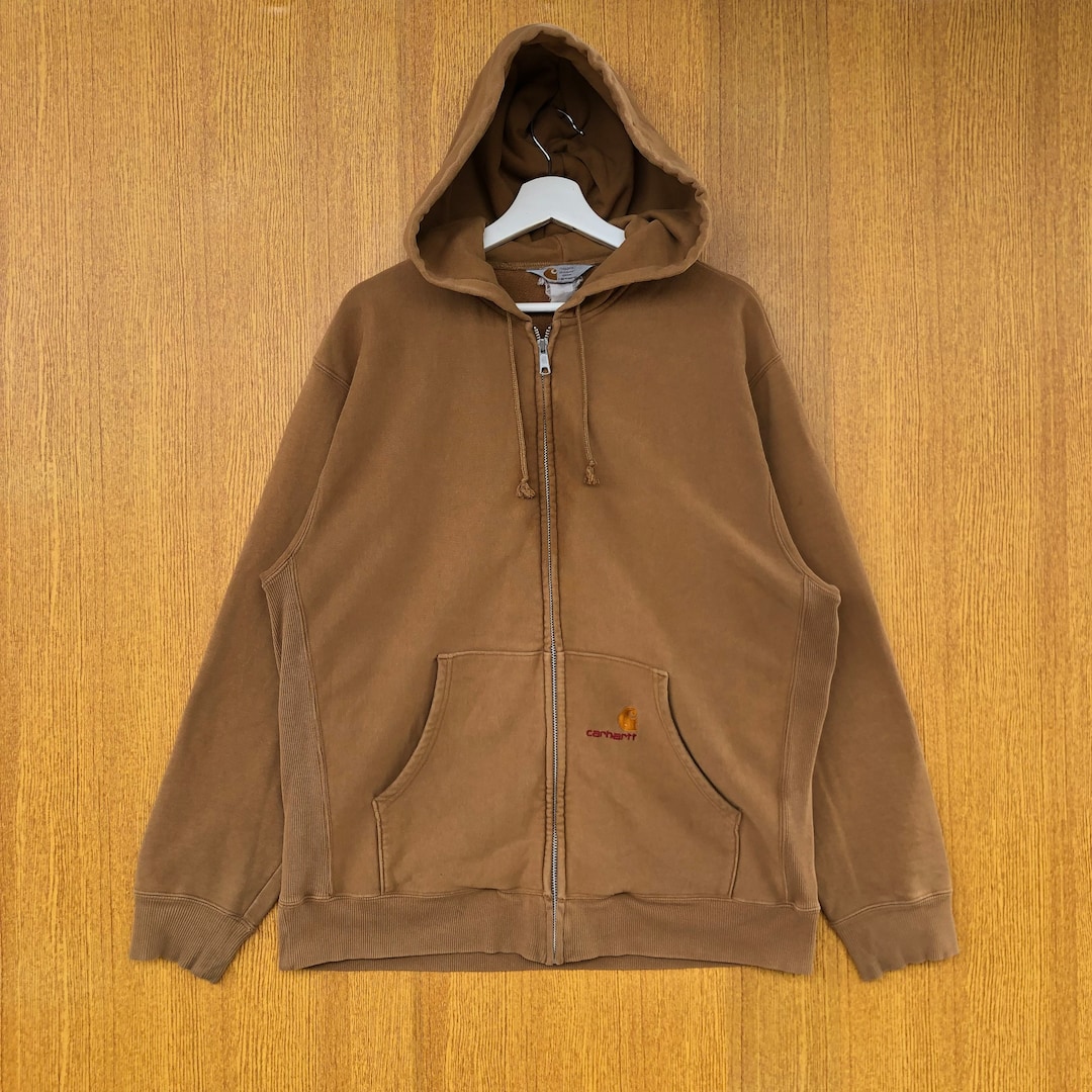 Vintage Carhartt Hoodie Embroidery Small Logo Zipper Pullover