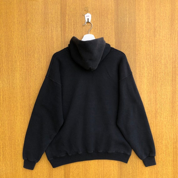Vintage Plain Hoodie Sweatshirt Black Color Pullo… - image 2