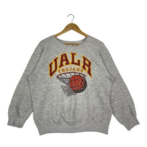 Vintage UALR Trojans Basketball Team Crewneck Sweatshirt Jumper ...