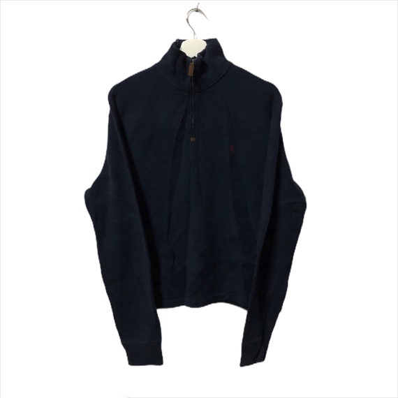 【美品】Embroidery Polo Sweatshirt Vintage Polo Ralph Lauren Sweatshirt Half Zip Small Logo