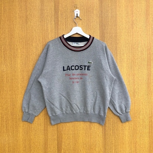 Vintage Chemise Lacoste Sweatshirt Spellout Big Logo Crewneck Jumper Pullover Sweater