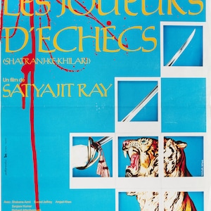The Chess Players 1977 French Petite Poster
