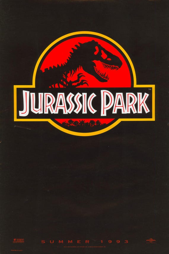 ジュラシック・パーク 1993年米国版 オリジナルミニ映画ポスター