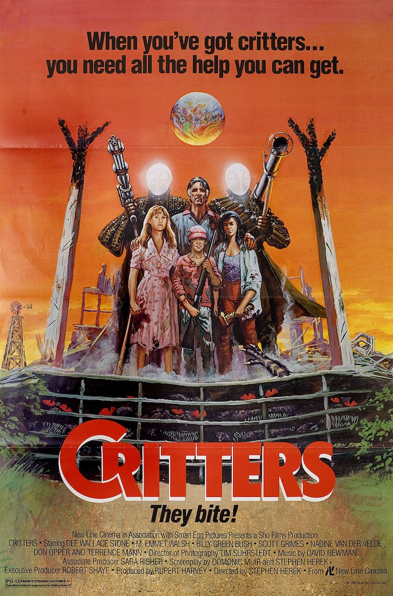 One Sheet Poster Critters 1986 Vintage U.S