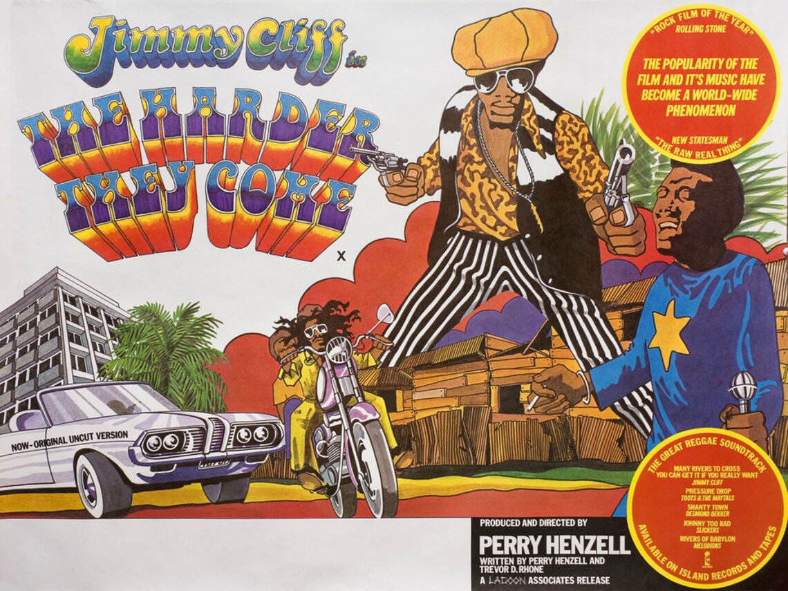 The Harder They Come 1970s Vintage Movie Poster Jimmy Cliff Reggae - Etsy