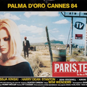 Póster de la película italiana Fotobusta de París, Texas, 1984