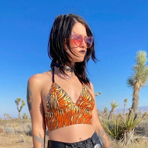 Studded Tiger Halter Top