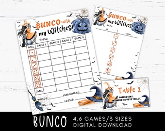 Bunco with My Withes Scorecards Printable, Witch Bunco, Halloween Bunco Cards, Halloween Activities, Witch Theme Party Games, Witch Favors