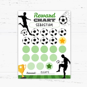 Soccer Reward Chart Printable, Sport Behavior Chart, Potty Training Chart, Goal Chart, Soccer Activities, Sticker Chart, Chore Chart