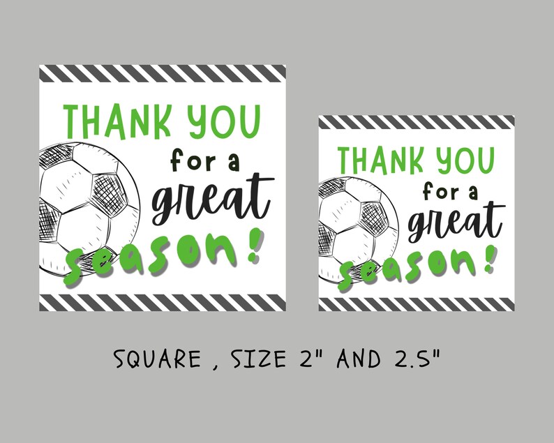 Soccer Gift Tags Printable, Soccer Cookie Tags, Soccer Coach Gift ...