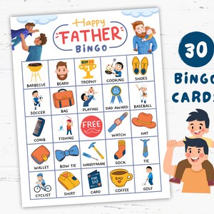 Vatertags-Bingokarten zum Ausdrucken, Vatertagsspiele, Vatertagsaktivitäten Spiel, Vati-Vatertag Vorschule, Väter-Spiel-Themenparty