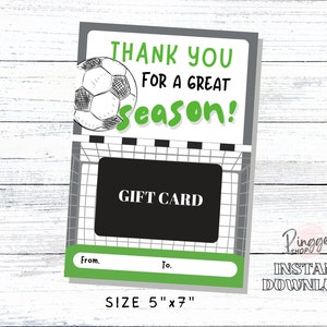 Porte-carte cadeau d'entraîneur de football, merci pour une excellente saison de football, carte de remerciement d'entraîneur de football, carte d'appréciation de l'entraîneur