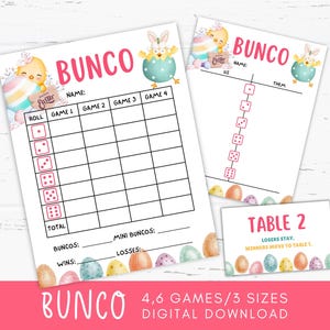 Ostern Bunco Score Card druckbare, Strichlisten, Frühling Bunco, Osterspiel druckbare, Osterpartyspiele, Osteraktivitäten Klassenzimmer